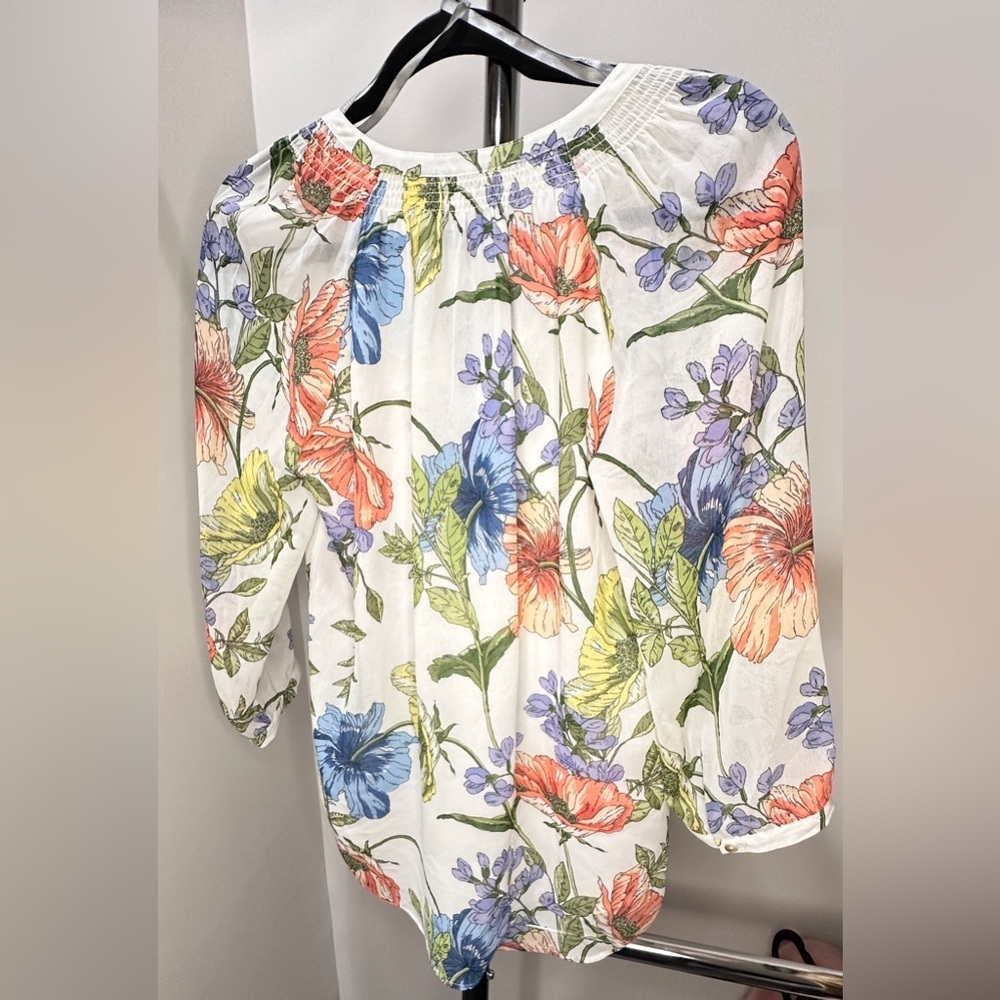 Daniel Rainn Sheer Floral Blouse, Size Small - Picture 4 of 5